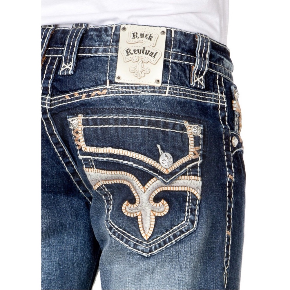 Men’s ROCK REVIVAL Darry Straight Jeans Sz 34